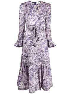 Zimmermann платье миди Brighton с принтом пейсли