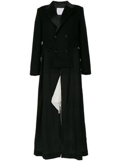 Sacai приталенное двубортное пальто