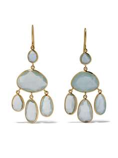 PIPPA SMALL серьги Glacier Baby Jellyfish из желтого золота с аквамарином