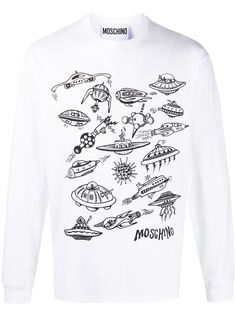 Moschino футболка с длинными рукавами и принтом