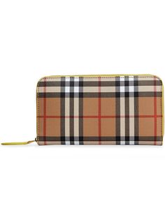 Burberry кошелек с круговой молнией в винтажную клетку