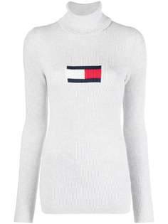 Tommy Hilfiger джемпер в рубчик с высоким воротником