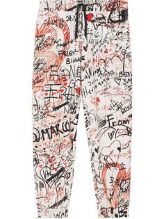 Burberry спортивные брюки с принтом граффити