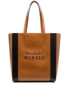 Alexander McQueen большая сумка-тоут с тисненым логотипом