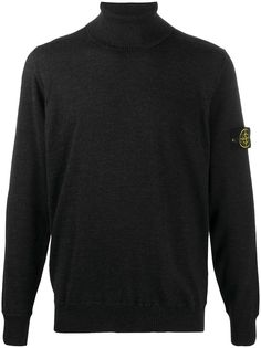 Stone Island джемпер с высоким воротником и нашивкой-логотипом