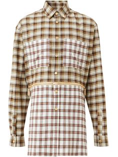 Burberry фланелевая рубашка в клетку