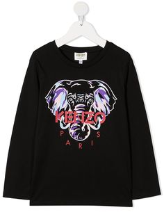 Kenzo Kids футболка с длинными рукавами и принтом