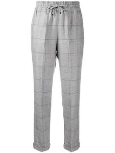 Kiton клетчатые брюки с кулиской