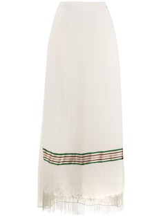 Jil Sander юбка с бахромой и контрастной полоской
