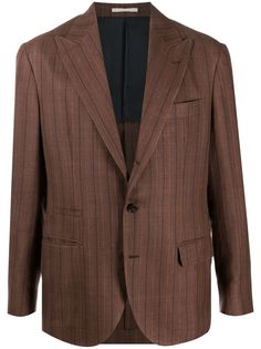Brunello Cucinelli полосатый пиджак узкого кроя