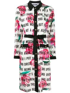 Moschino платье-рубашка миди с логотипом