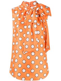 Moschino блузка в горох с бантом
