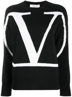 Valentino джемпер с круглым вырезом и логотипом VLogo