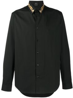 Versace рубашка с вышивкой Baroque на воротнике