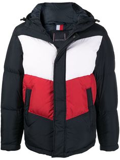 Tommy Hilfiger пуховик в стиле колор-блок