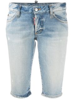 Dsquared2 джинсовые шорты с эффектом потертости