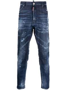 Dsquared2 узкие джинсы с эффектом потертости