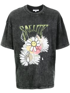Salute футболка с логотипом и цветочным принтом
