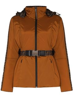 Fendi двусторонняя лыжная куртка с узором FF