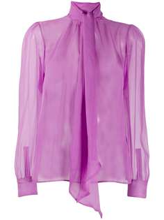 Saint Laurent прозрачная блузка с бантом