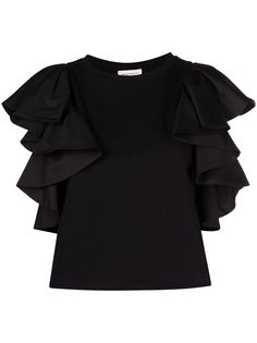 Alexander McQueen укороченный топ с короткими рукавами