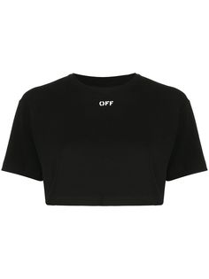 Off-White укороченная футболка с логотипом