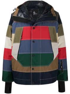 Moncler полосатый пуховик Chetoz