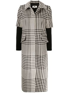 MM6 Maison Margiela клетчатое пальто с многослойными рукавами