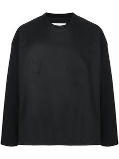 Jil Sander футболка с длинными рукавами и вышивкой