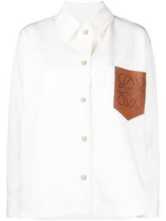 LOEWE куртка-рубашка с нашивкой-логотипом