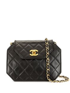 Chanel Pre-Owned стеганая восьмиугольная сумка через плечо 1990-х годов