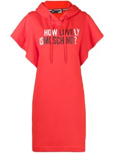 Love Moschino платье с оборками и капюшоном