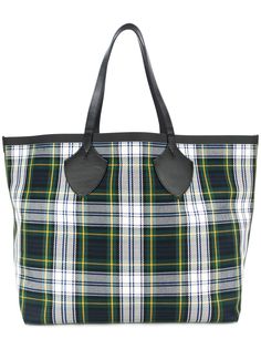 Burberry большая двусторонняя сумка-тоут в клетку тартан