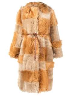 Stella McCartney пальто Adrienne Fur Free Fur в технике пэчворк