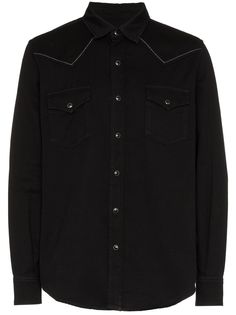 Saint Laurent рубашка в стиле вестерн с вышивкой