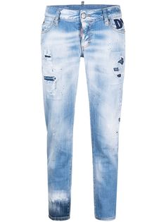 Dsquared2 укороченные джинсы с прорезями