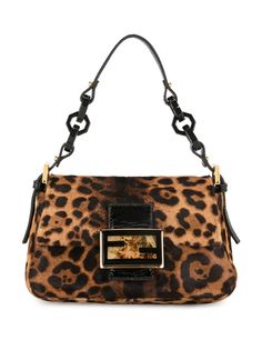 Fendi Pre-Owned сумка на плечо Mamma Baguette с леопардовым принтом