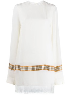 Jil Sander блузка с бахромой и контрастными полосками