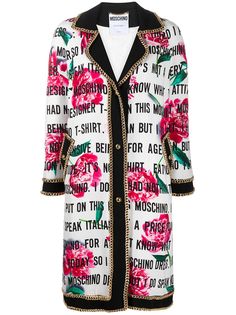 Moschino пальто с цепочкой и принтом