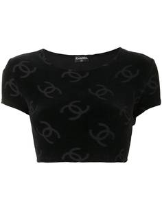 Chanel Pre-Owned укороченный топ с логотипом CC