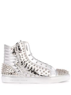 Philipp Plein высокие кеды с заклепками