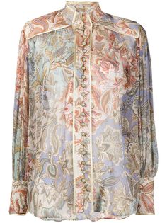 Zimmermann блузка с длинными рукавами и цветочным принтом