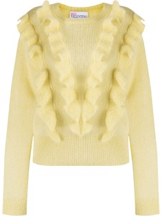 RED Valentino джемпер с круглым вырезом и оборками