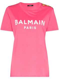 Balmain футболка с пуговицами и логотипом