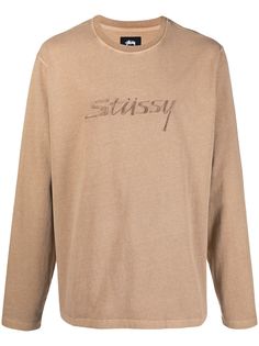 Stussy футболка с длинными рукавами и логотипом