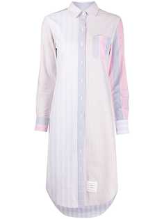 Thom Browne платье-рубашка длины миди с полосками RWB