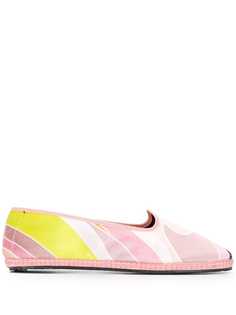 Emilio Pucci бархатные слиперы с принтом Quirimbas