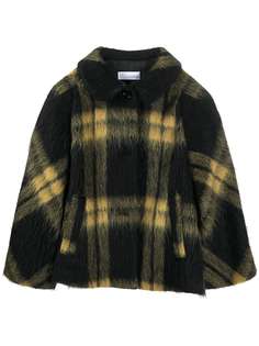 RED Valentino клетчатое пальто с укороченными рукавами