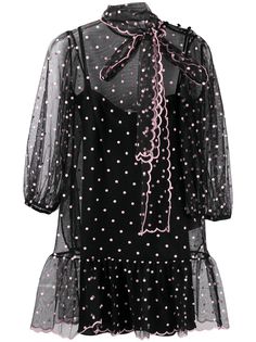 RED Valentino платье мини из тюля в горох