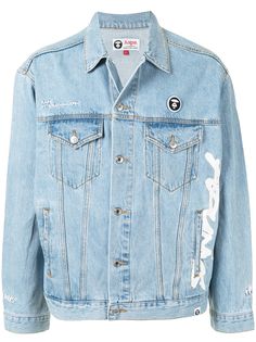 AAPE BY *A BATHING APE® джинсовая куртка с логотипом
